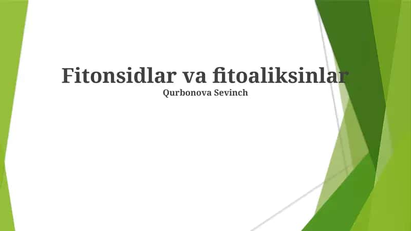 Fitoleksinlar va fitontsidlar