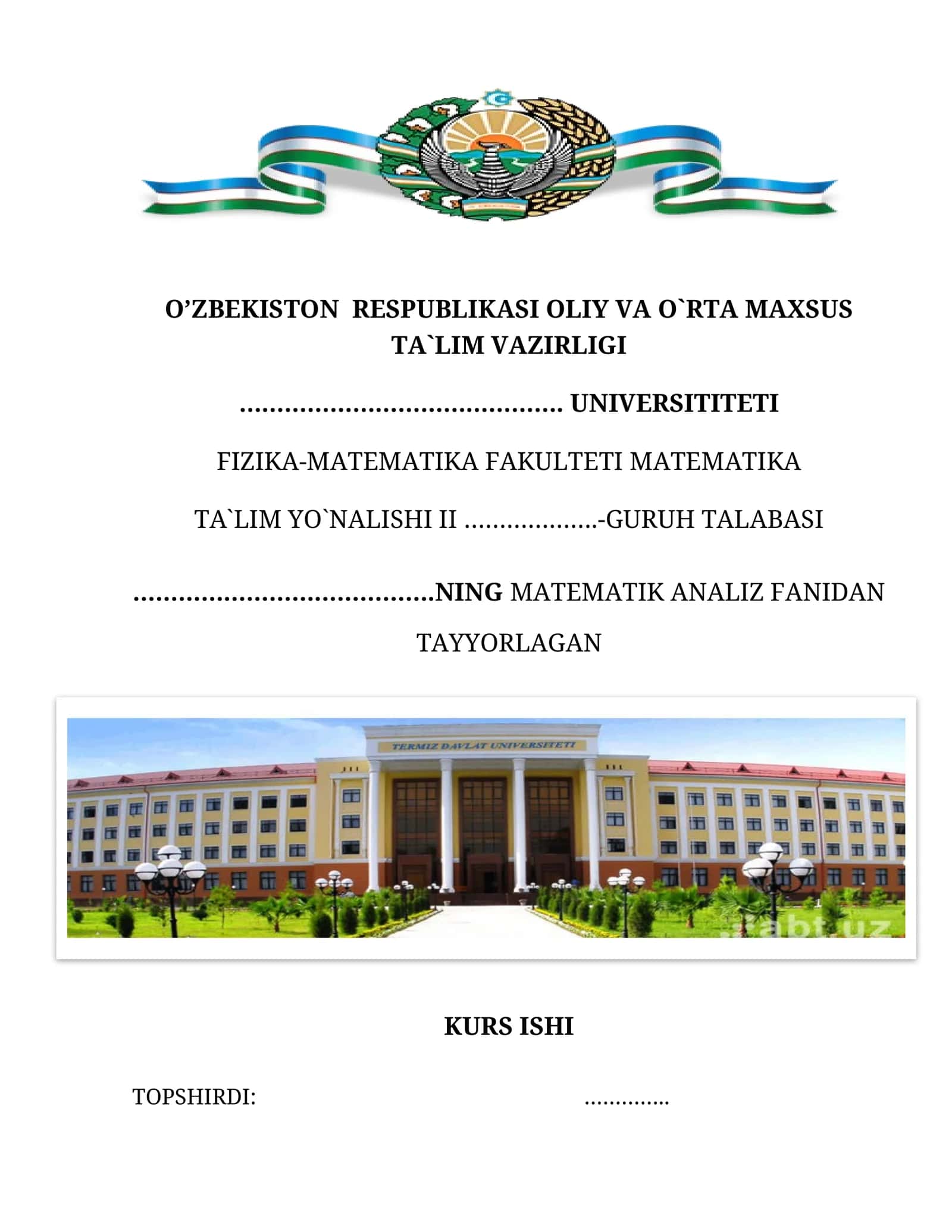 Maydon nazariyasi elementlari