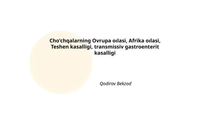 Cho'chqalarning Ovrupa oılasi, Afrika oılasi, Teshen kasalligi, transmissiv gastroenterit kasalligi