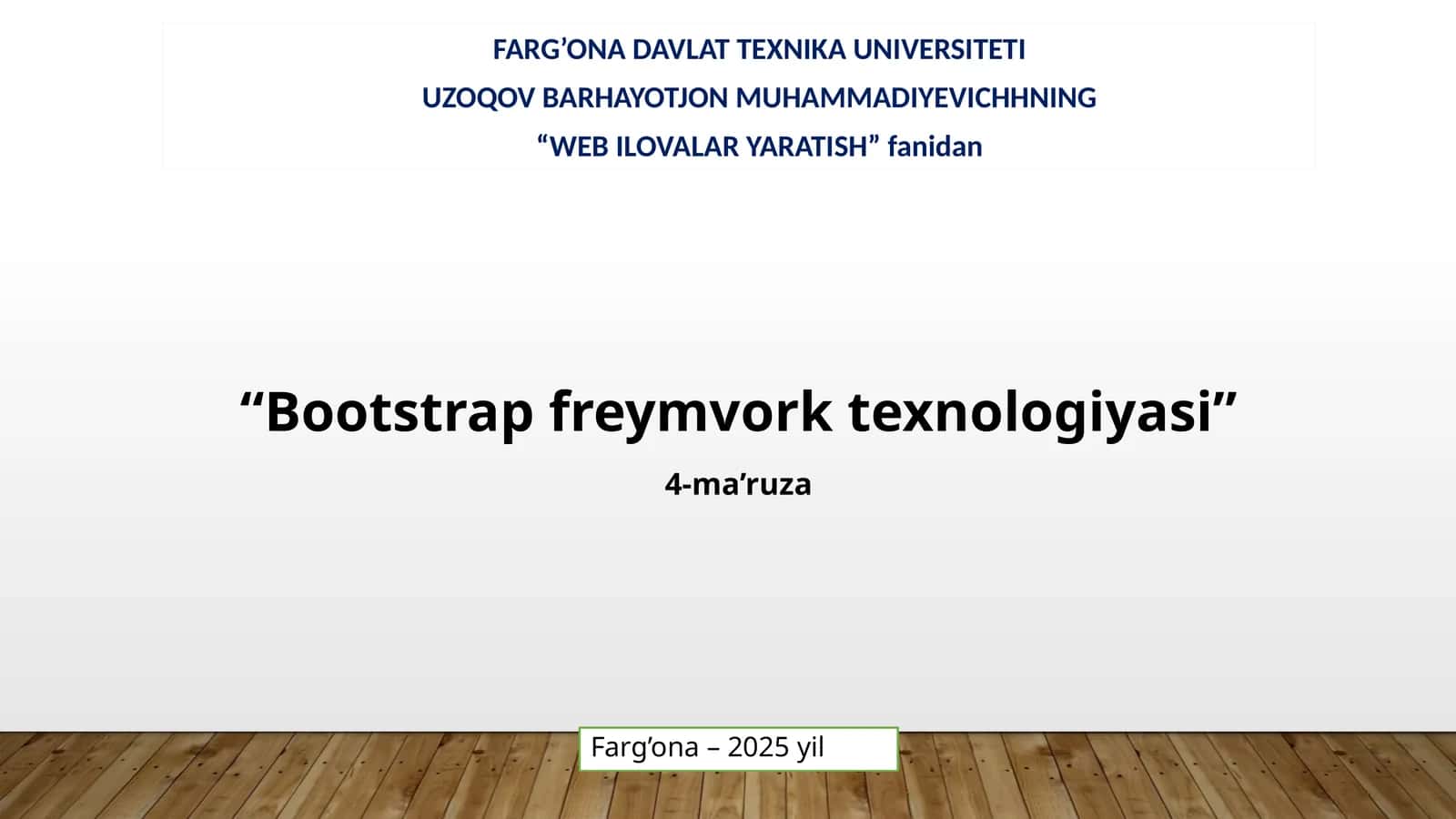 Bootstrap freymvork texnologiyasi