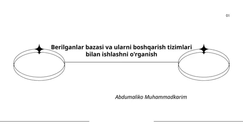 Berilganlar bazasi va ularni boshqarish tizimlari bilan ishlashni o'rganish