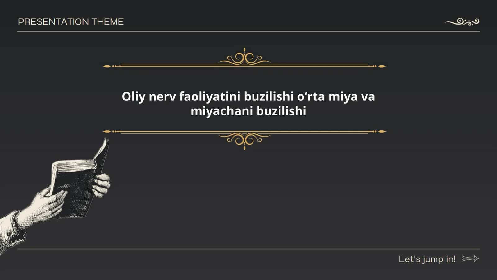 Oliy nerv faoliyatini buzilishi oʻrta miya va miyachani buzilishi