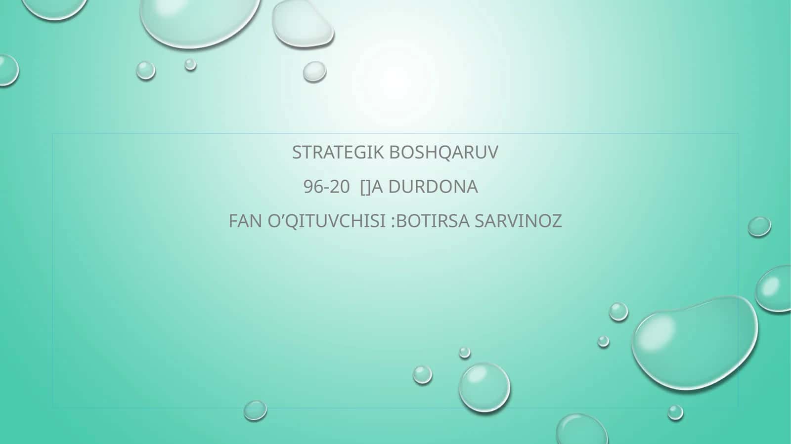 Strategik boshqaruv