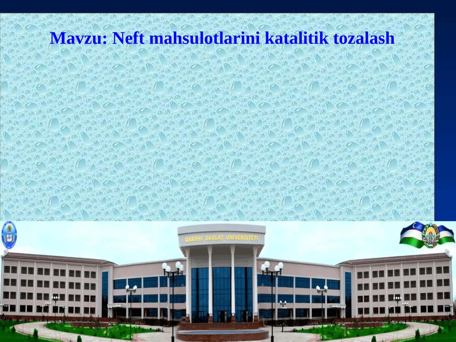 Neft mahsulotlarini katalitik tozalash