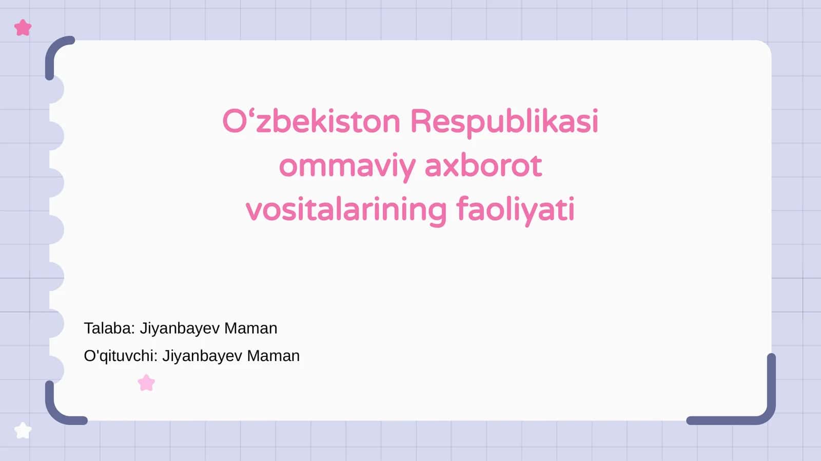 O‘zbekiston Respublikasi ommaviy axborot vositalarining faoliyati