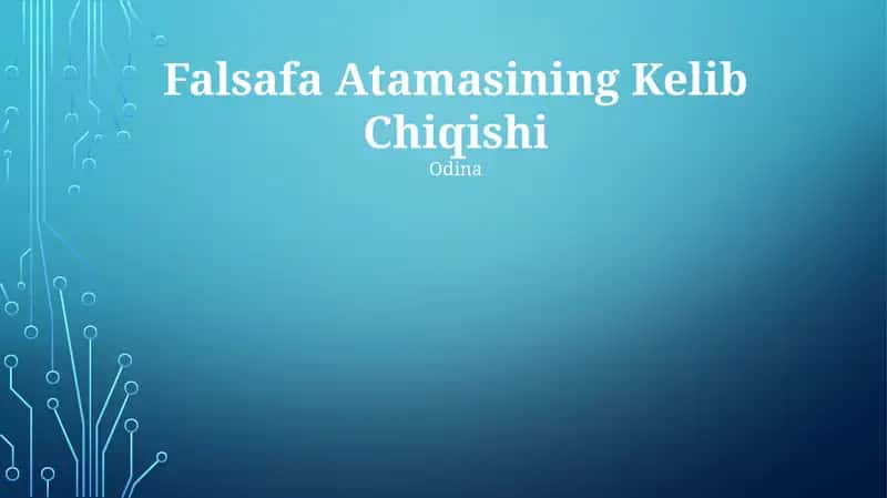 Falsafa Atamasining Kelib Chiqishi