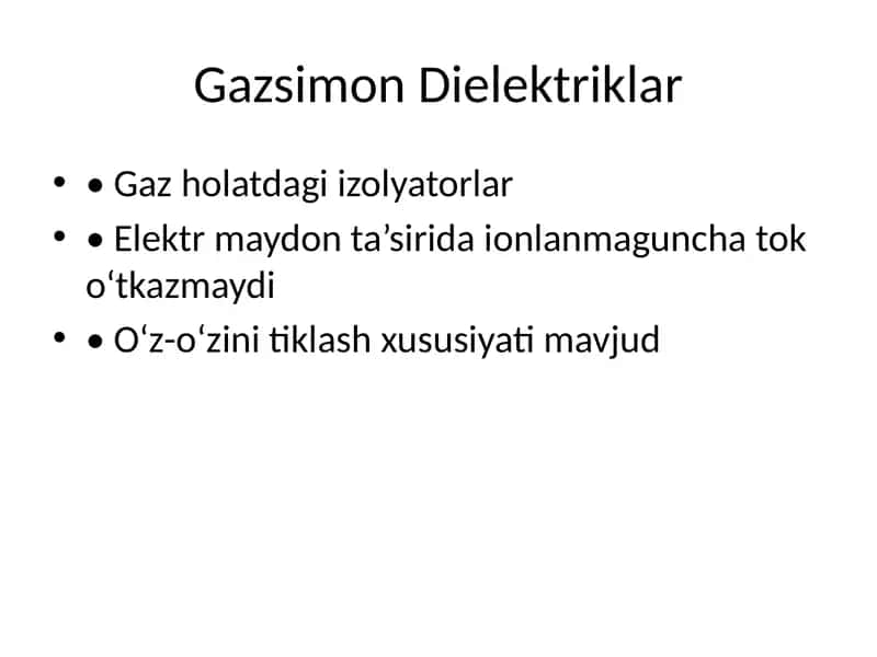Gazsimon dielektriklar
