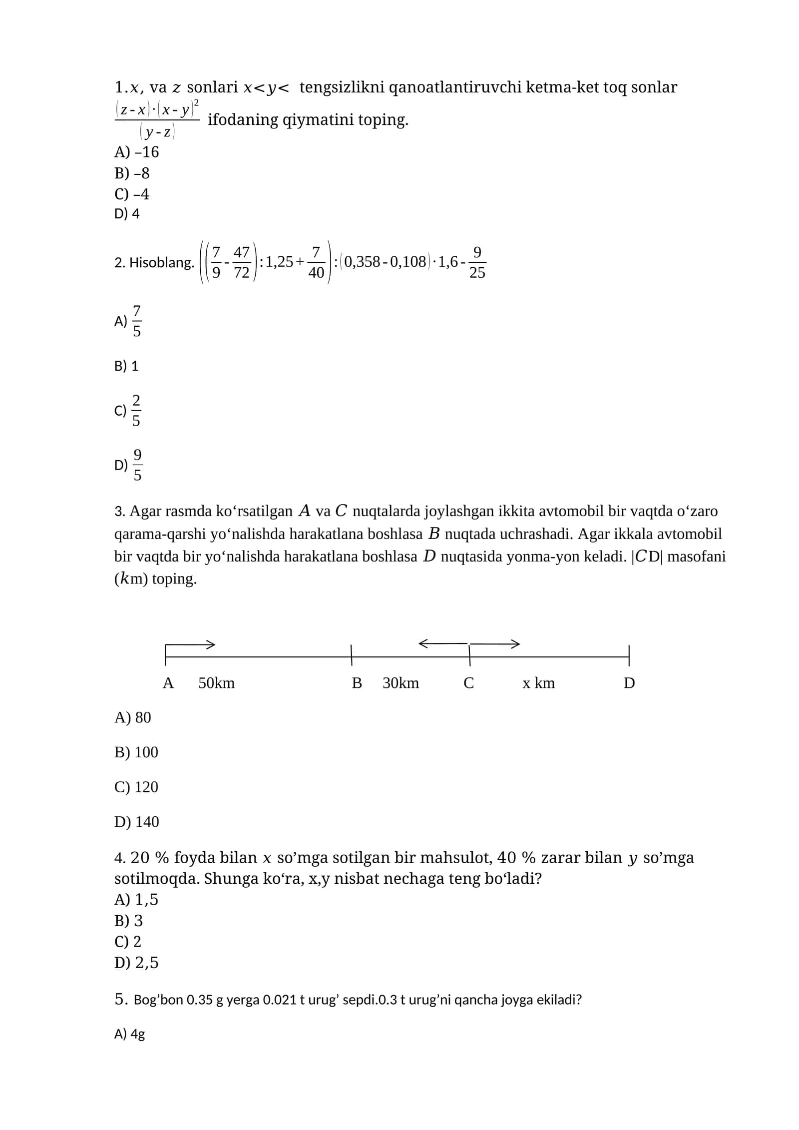 boshlang`ich sinf o`qituvchilari uchun test