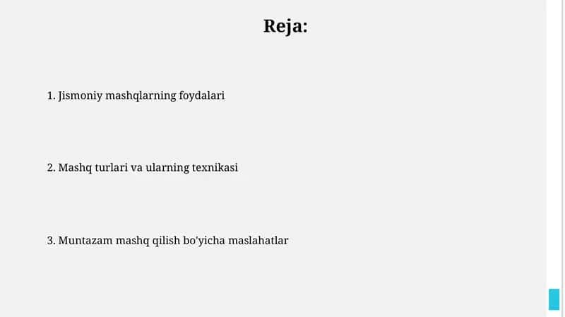 Jismoniy mashqlarning foydalari