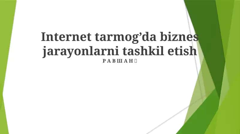 Jarayonlarni Tashkil Etish