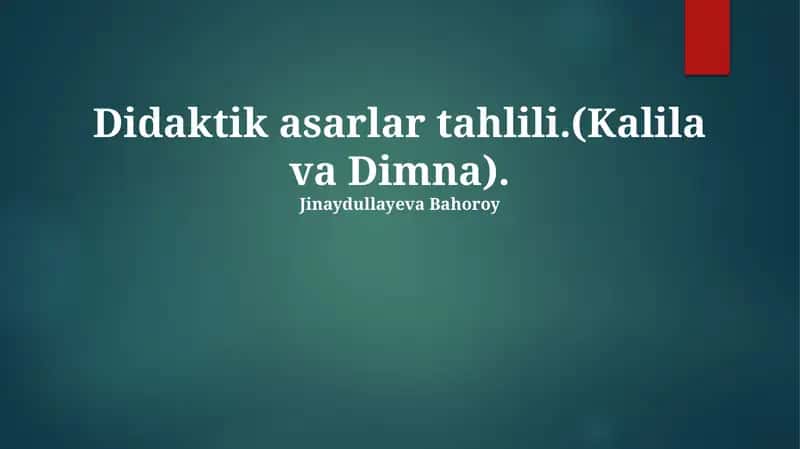 Kalila va Dimna