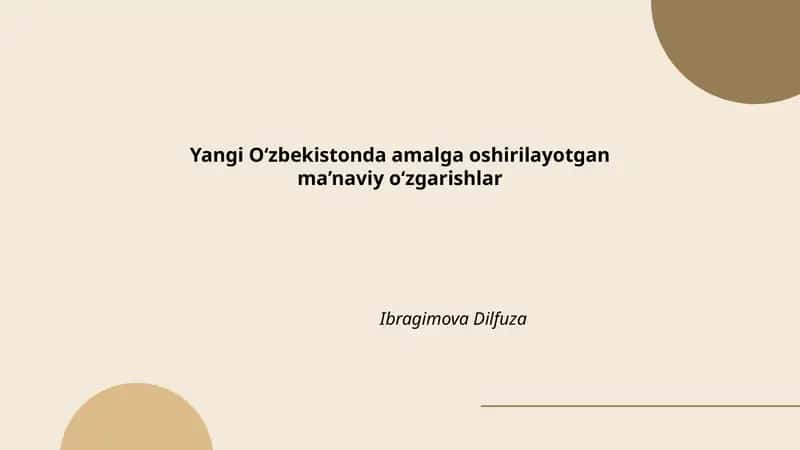Milliy-ma’naviy qadriyatlarni tiklash va rivojlantirish