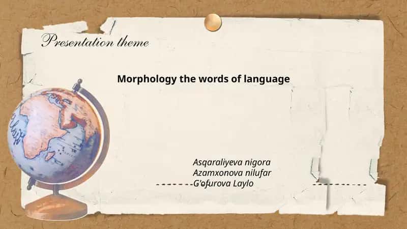 Morphology the words of language