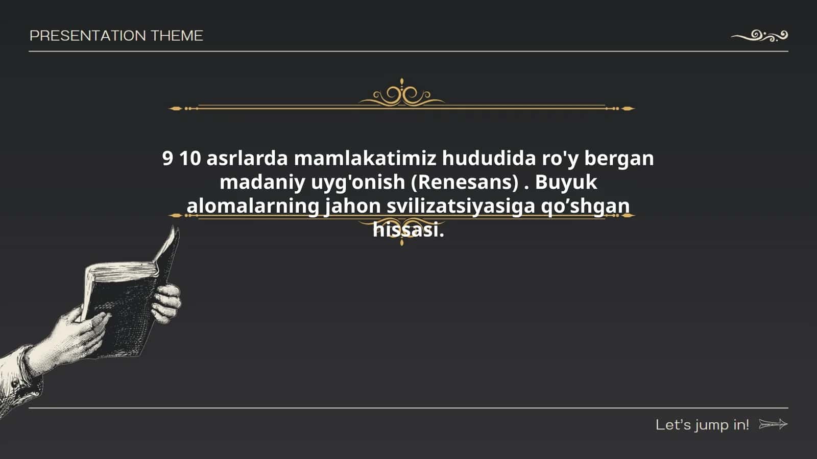 9 10 asrlarda mamlakatimiz hududida ro'y bergan madaniy uyg'onish (Renesans). Buyuk alomalarning jahon svilizatsiyasiga qoʼshgan hissasi