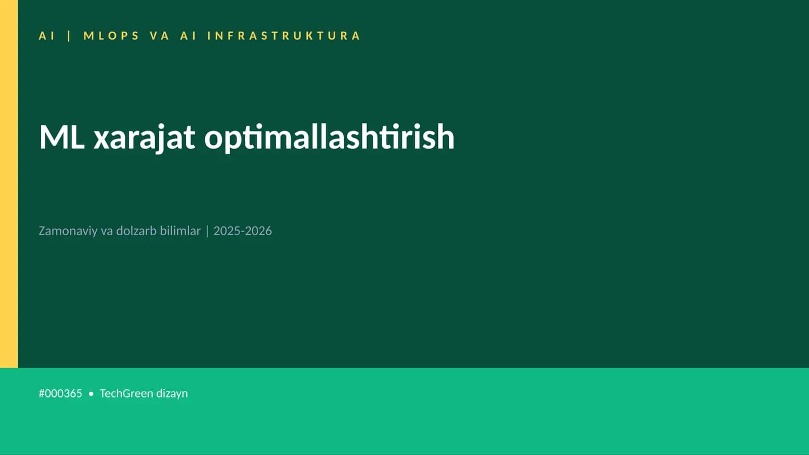 ML xarajat optimallashtirish