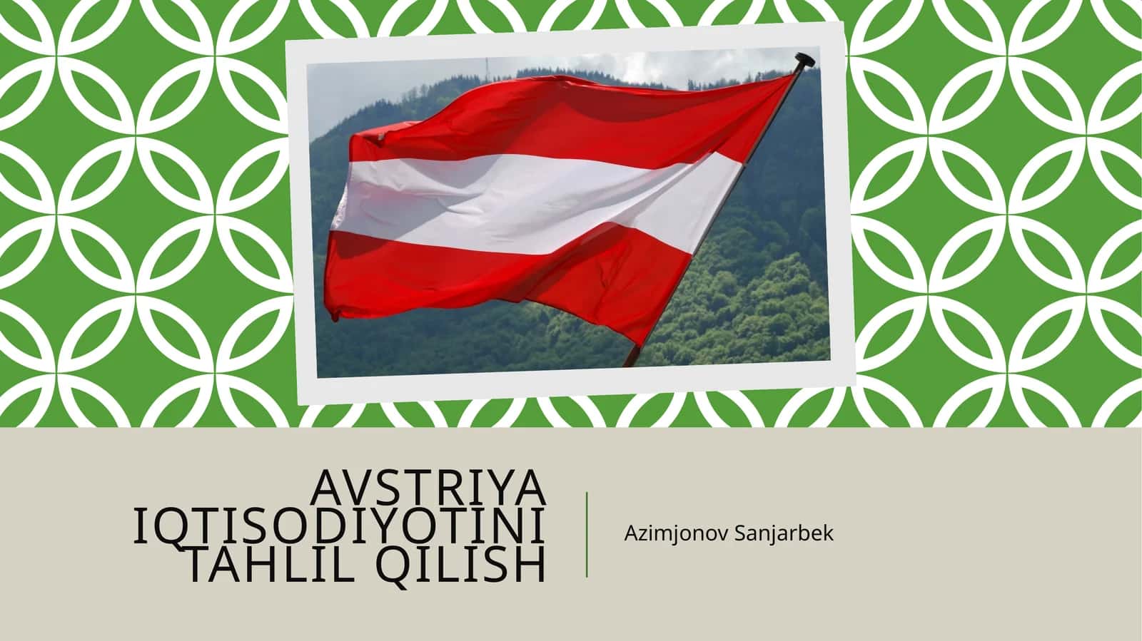 Avstriya iqtisodiyotini tahlil qilish