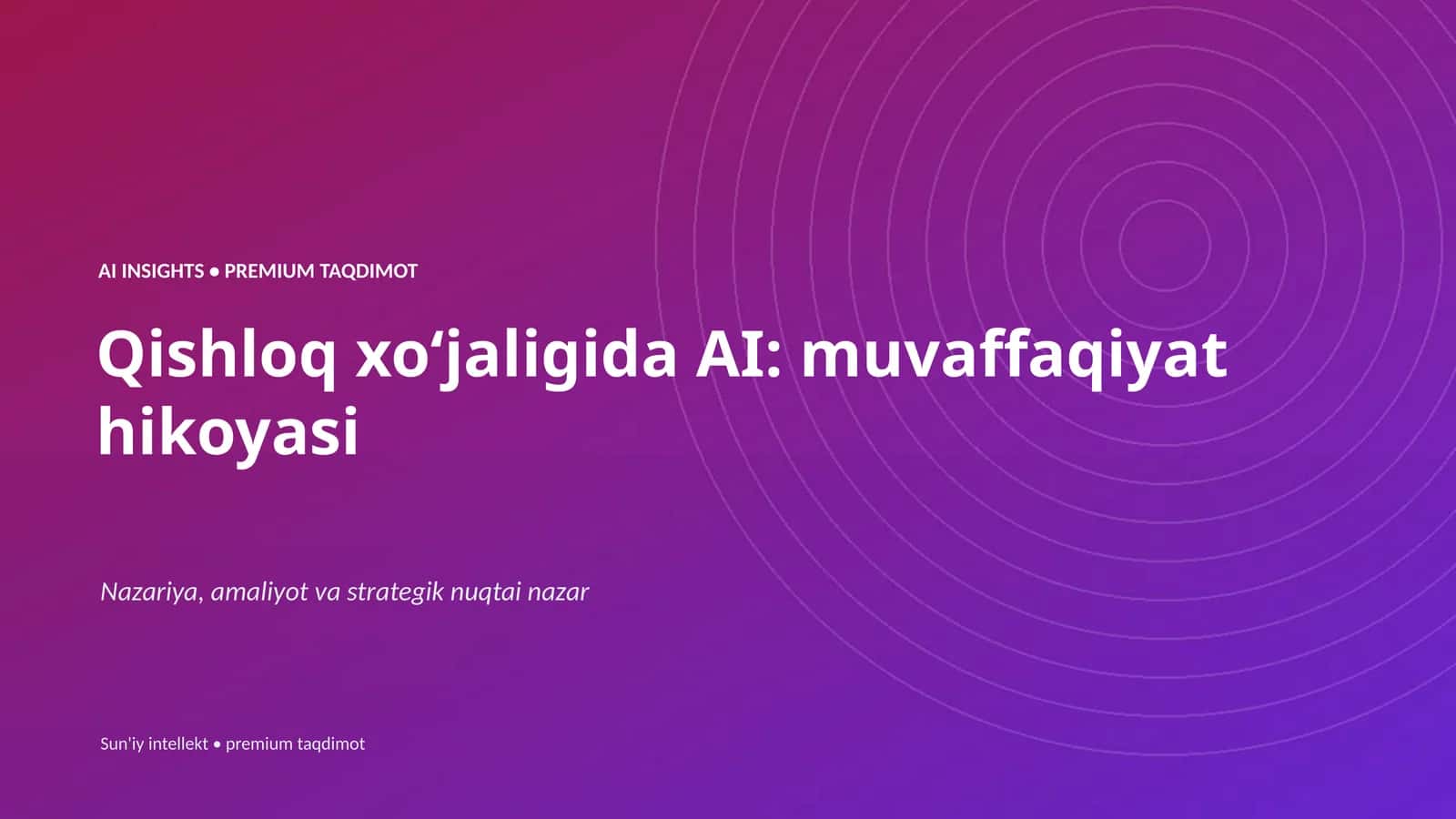 AI INSIGHTS • PREMIUM TAQDIMOT