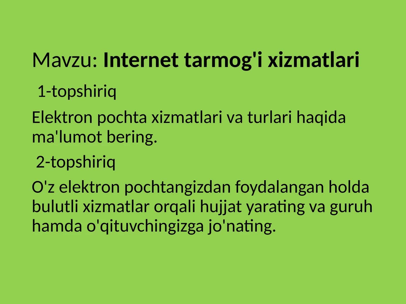 Internet tarmog'i xizmatlari