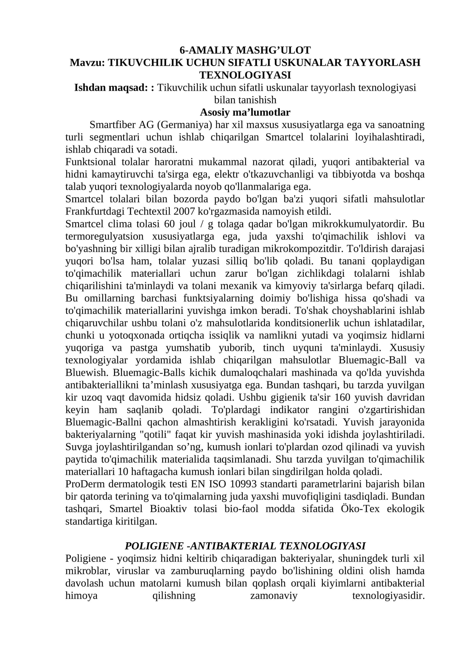 TIKUVCHILIK UCHUN SIFATLI USKUNALAR TAYYORLASH TEXNOLOGIYASI