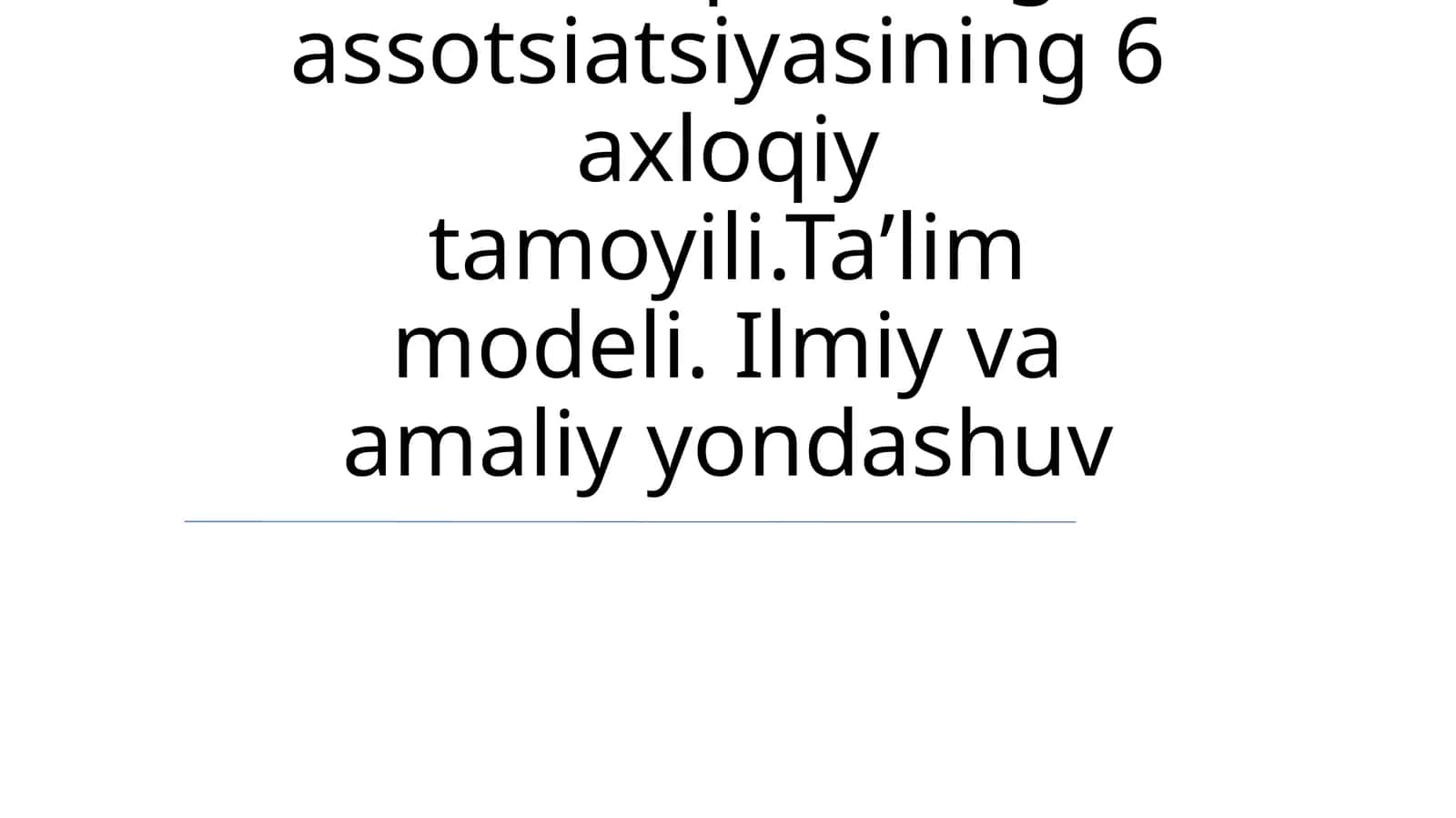 Amerika psixologik assotsiatsiyasining 6 axloqiy tamoyili