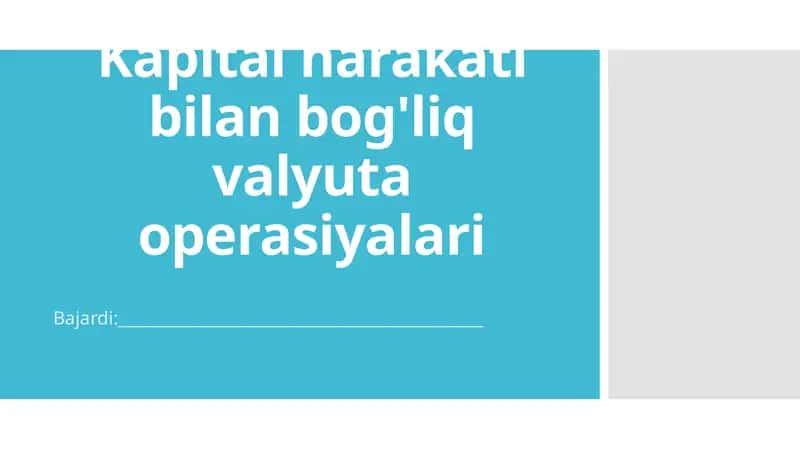 Kapital harakatibi bilan bog'liq valyuta operatsiyalari