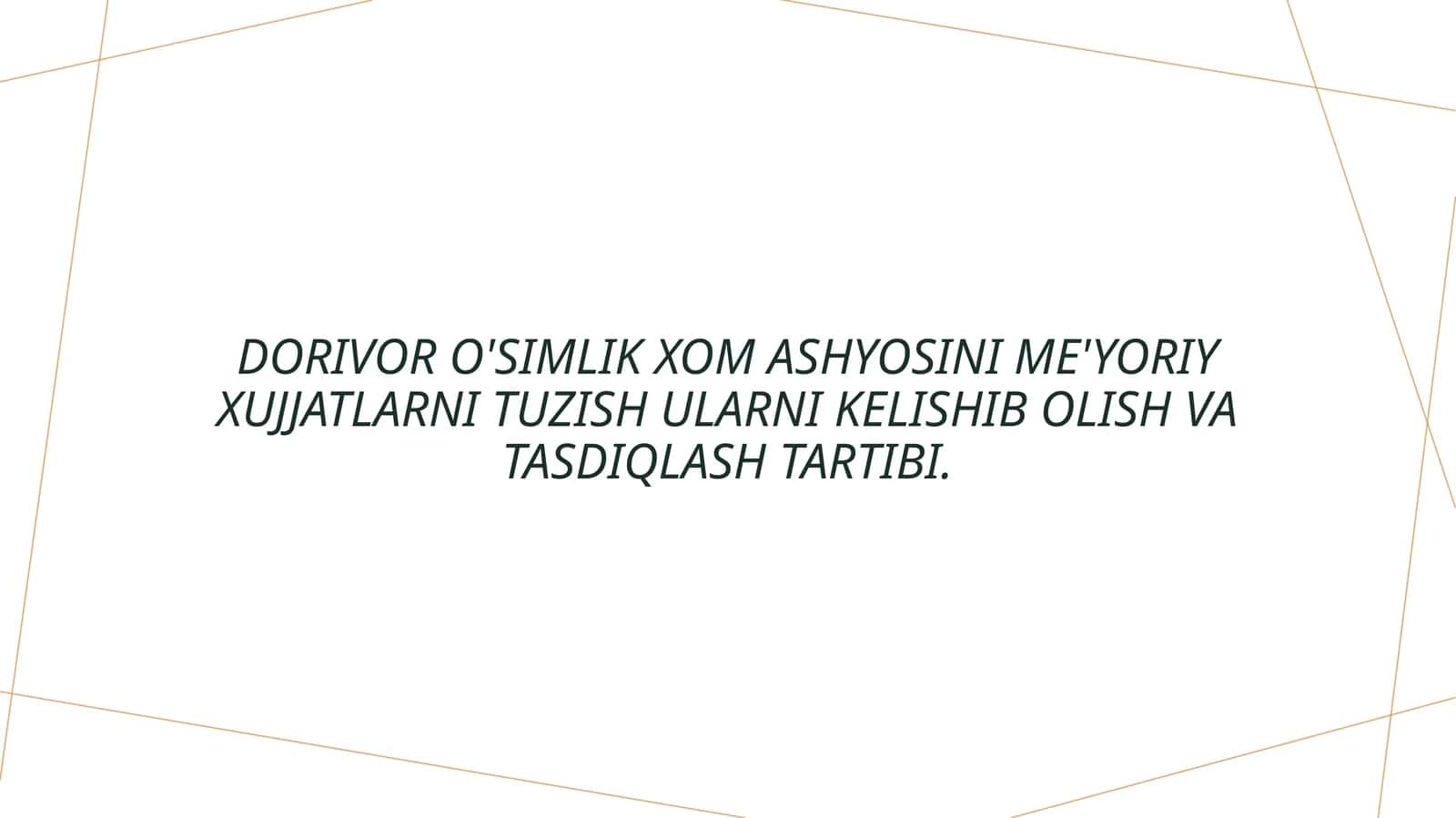 O'simlik xom ashyosi uchun hujjatlarni tayyorlash
