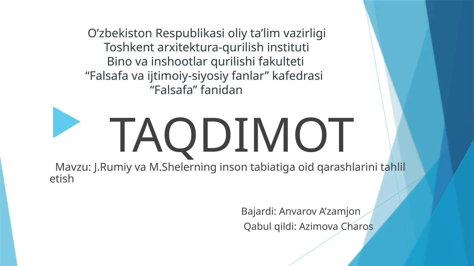 J.Rumiy va M.Shelerning inson tabiatiga oid qarashlari