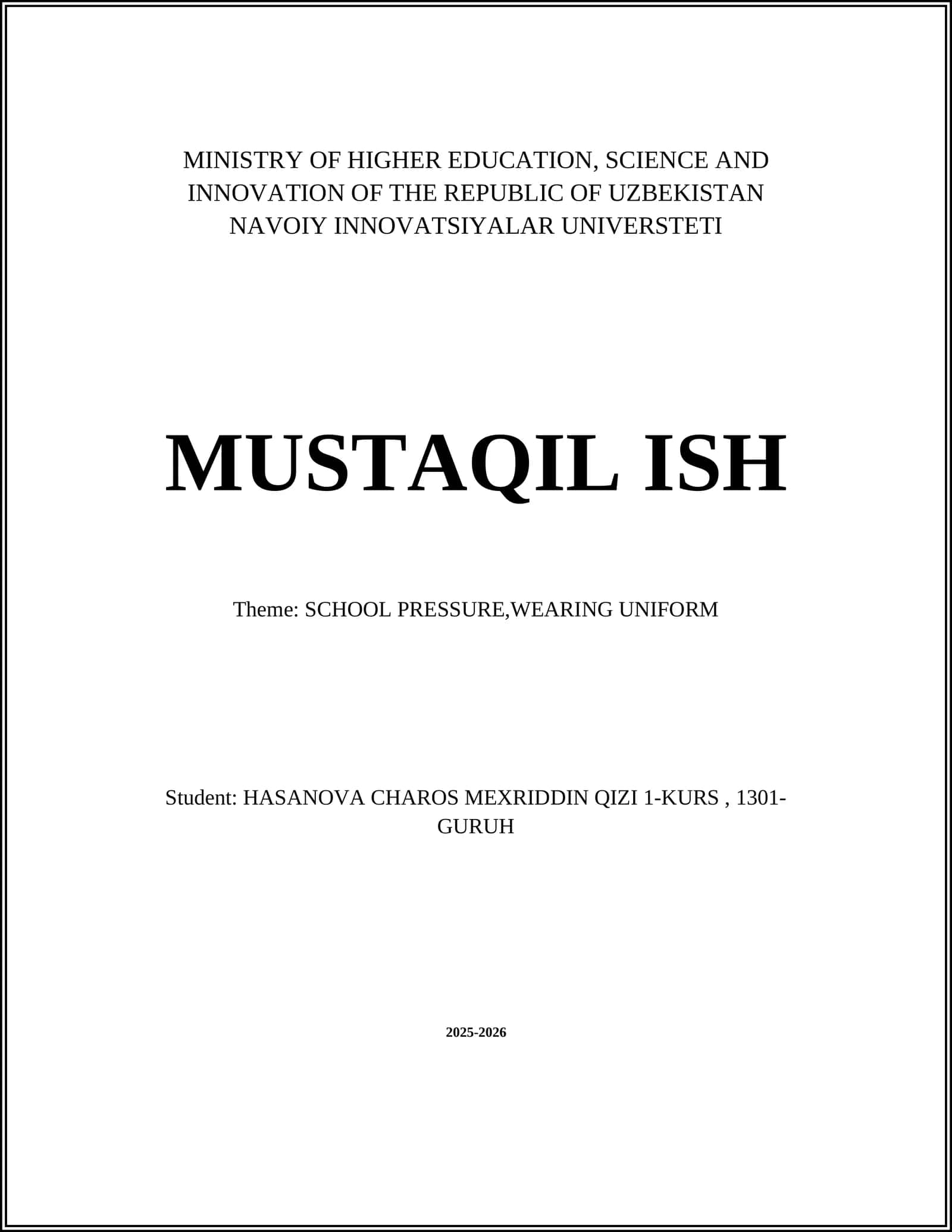 MUSTAQIL ISH