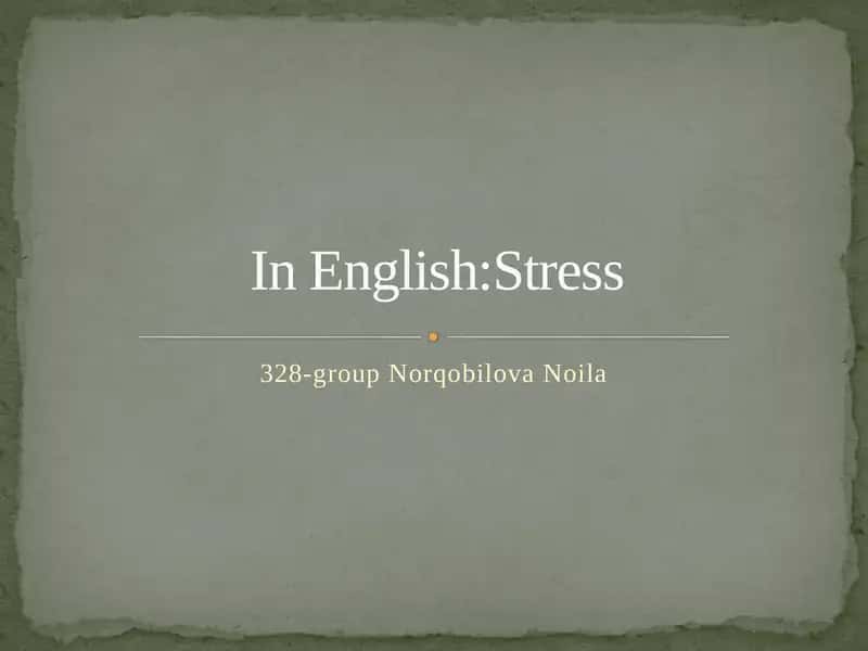 Stress