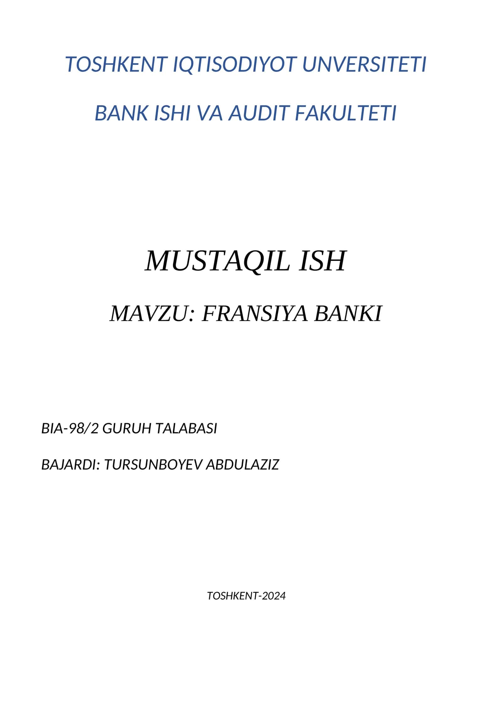 FRANSIYA BANKI