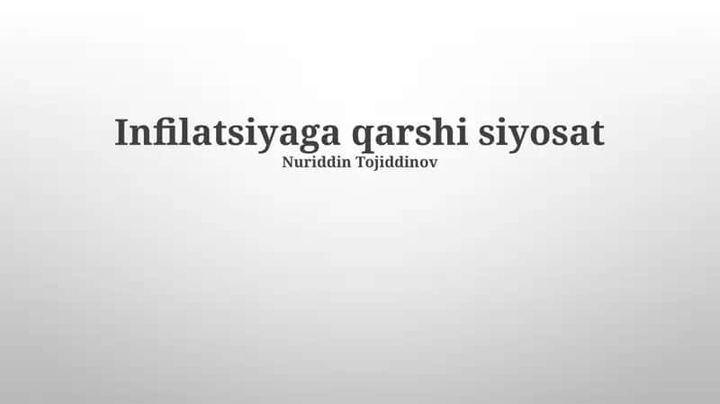 Infilatsiyaga qarshi siyosat