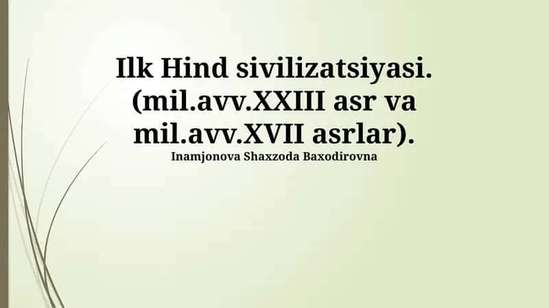 Ilk Hind sivilizatsiyasi