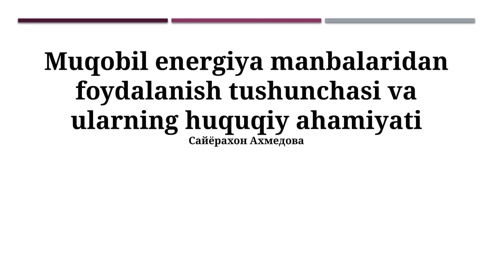 Qayta tiklanuvchi energiya manbalari: Konsepsiya va turlari