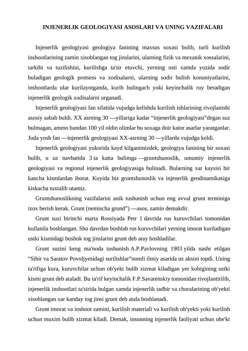 Injenerlik Geologiyasi Asoslari
