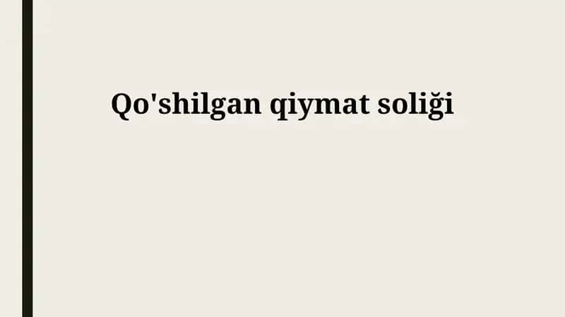 Qo'shilgan qiymat soliği