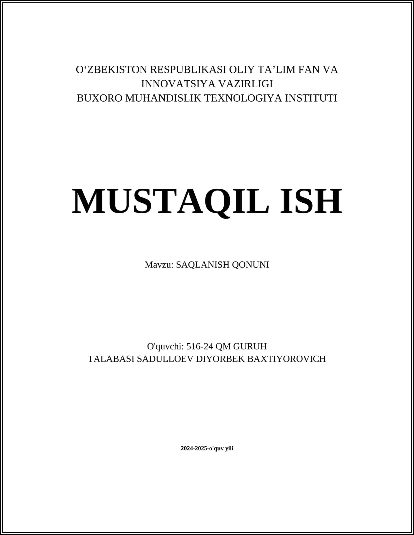 Saqlanish qonuni tarixiy rivojlanishi