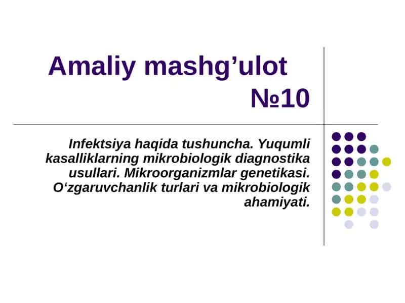 Amaliy mashg’ulot№10