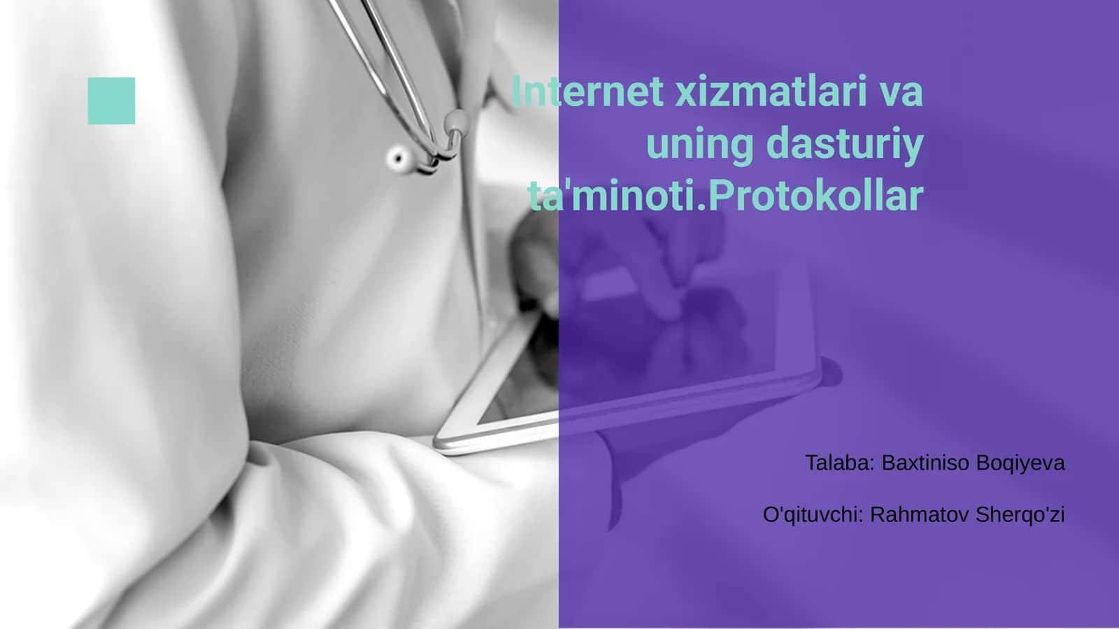 Internet xizmatlari va uning dasturiy ta'minoti