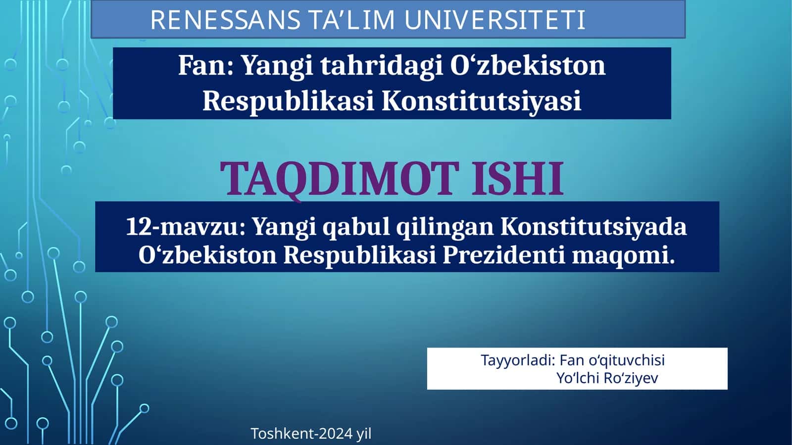 O'zbekiston Respublikasi Konstitutsiyasi