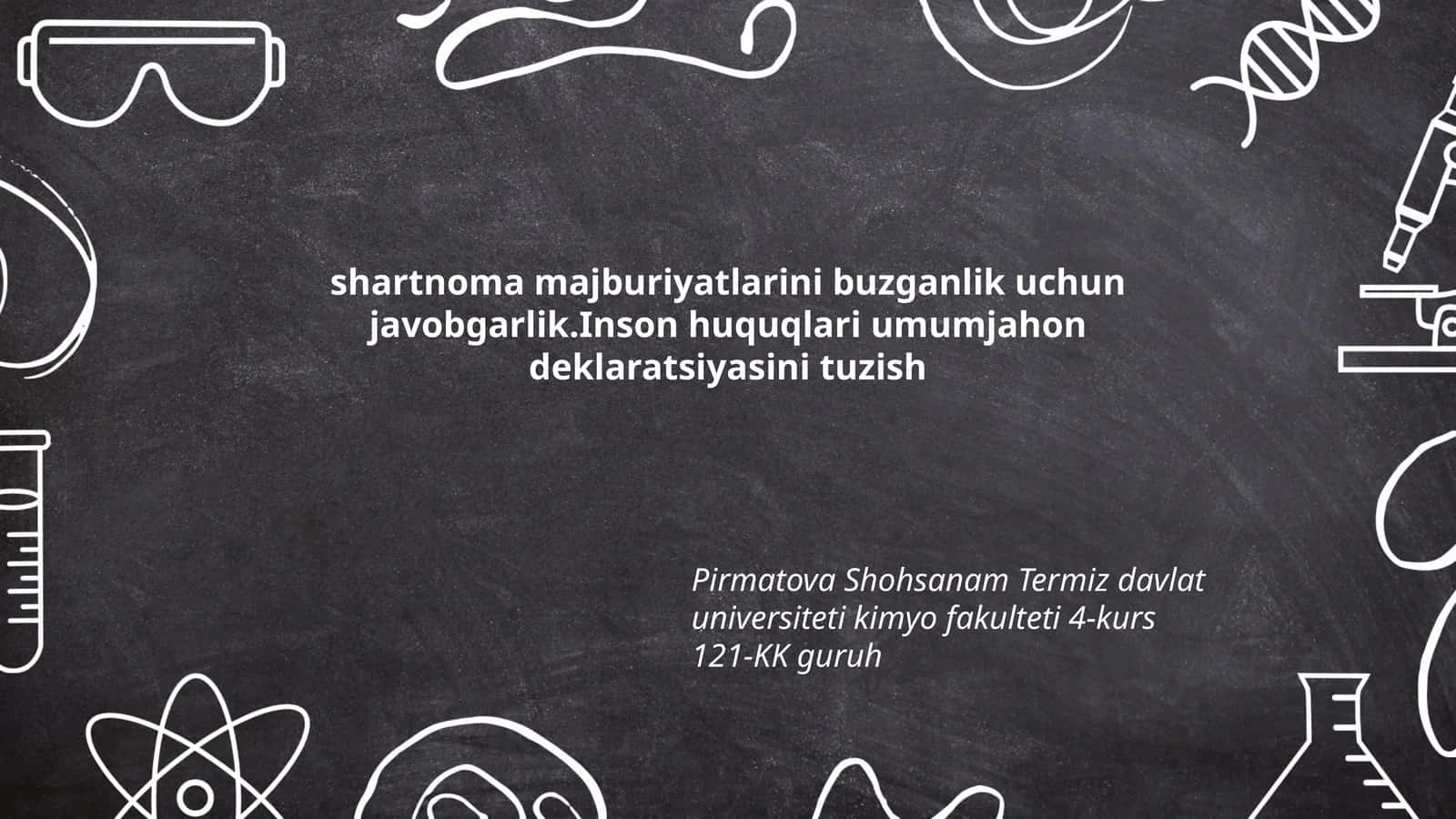 Termiz davlat universiteti kimyo fakulteti 4-kurs shartnomasi