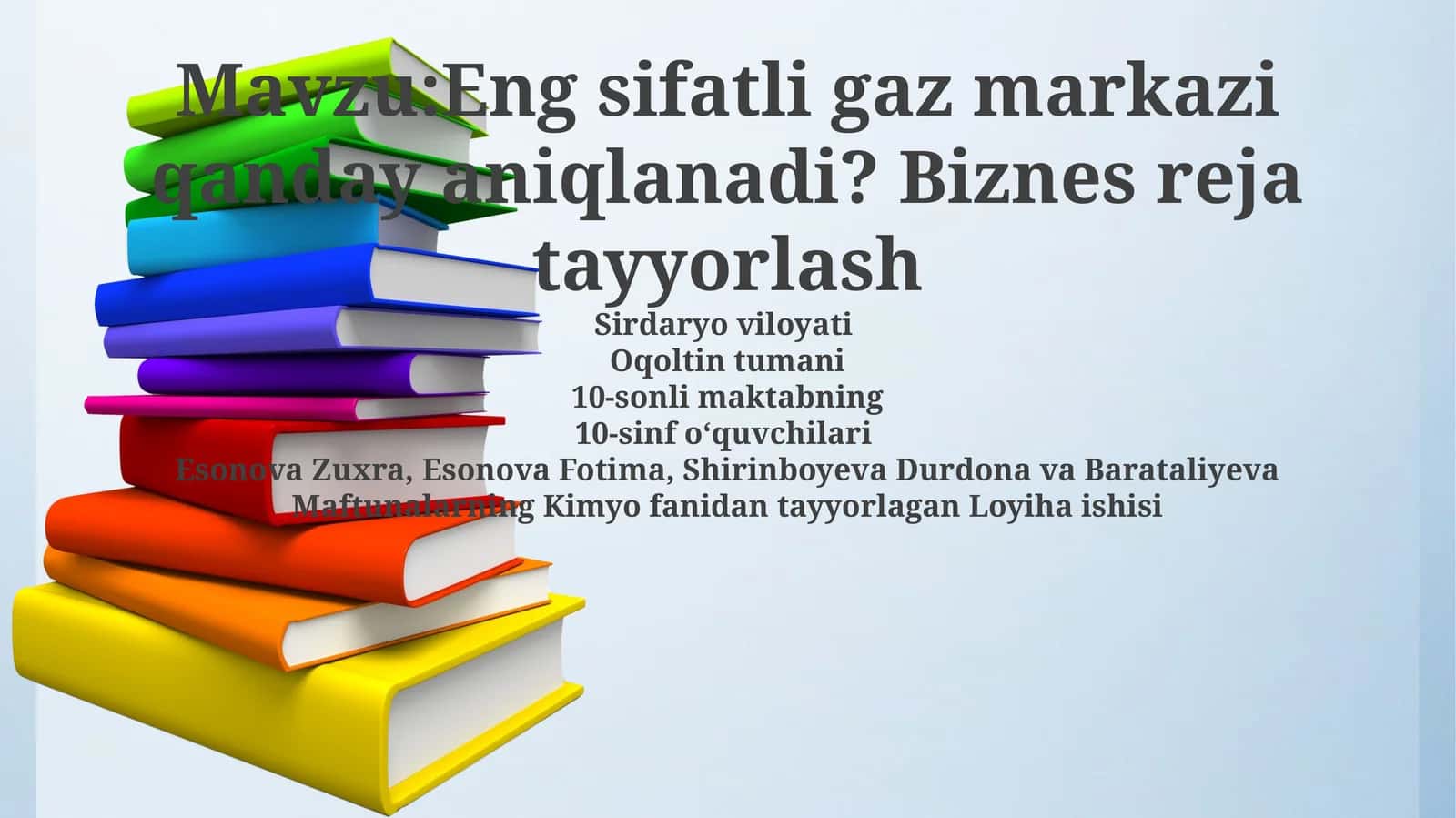 Eng sifatli gaz markazi qanday aniqlanadi? Biznes reja tayyorlash