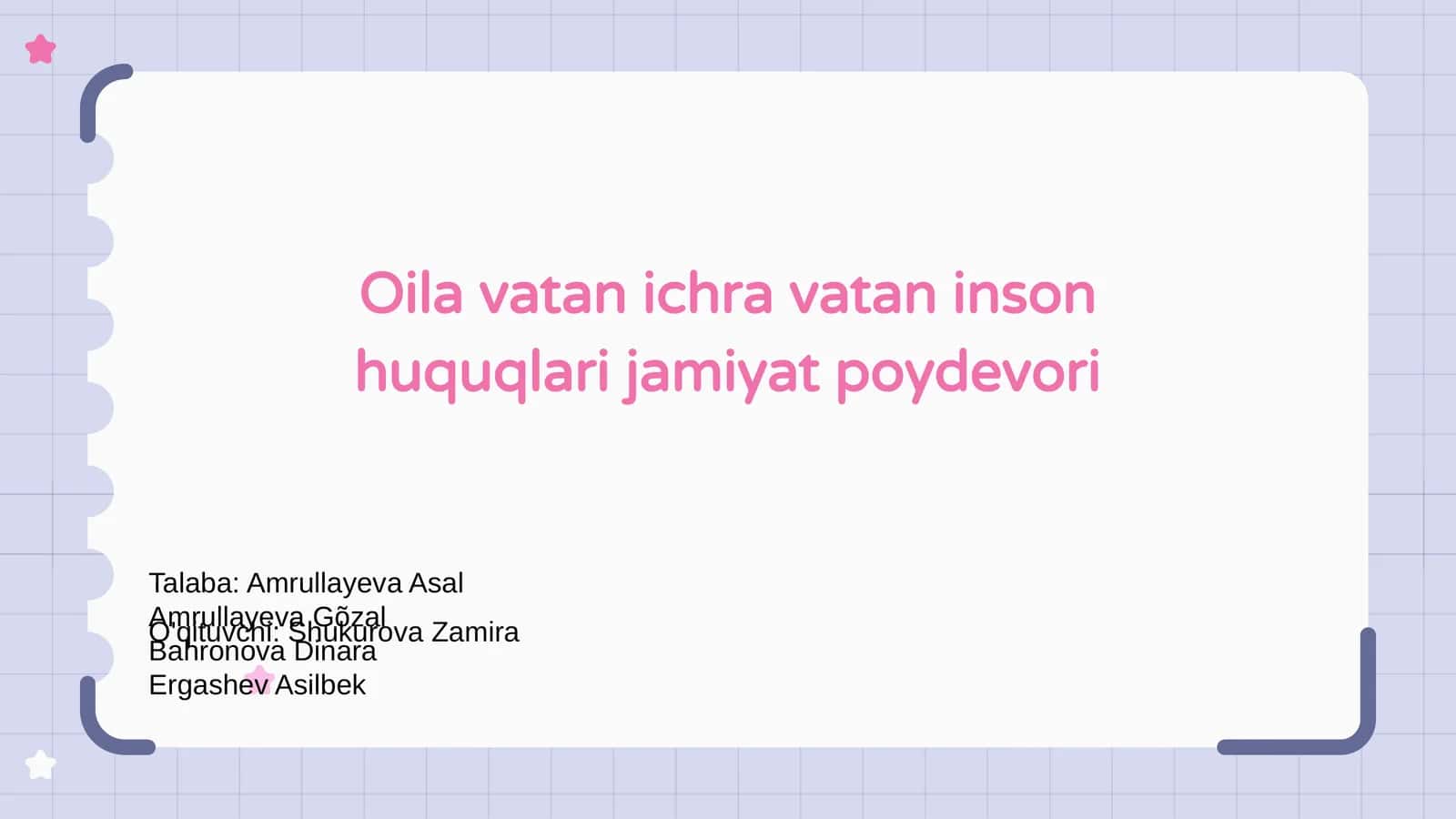 Oila vatan ichra vatan inson huquqlari jamiyat poydevori