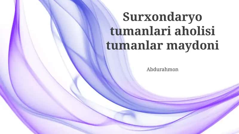 Surxondaryo Tumanlari Aholisi