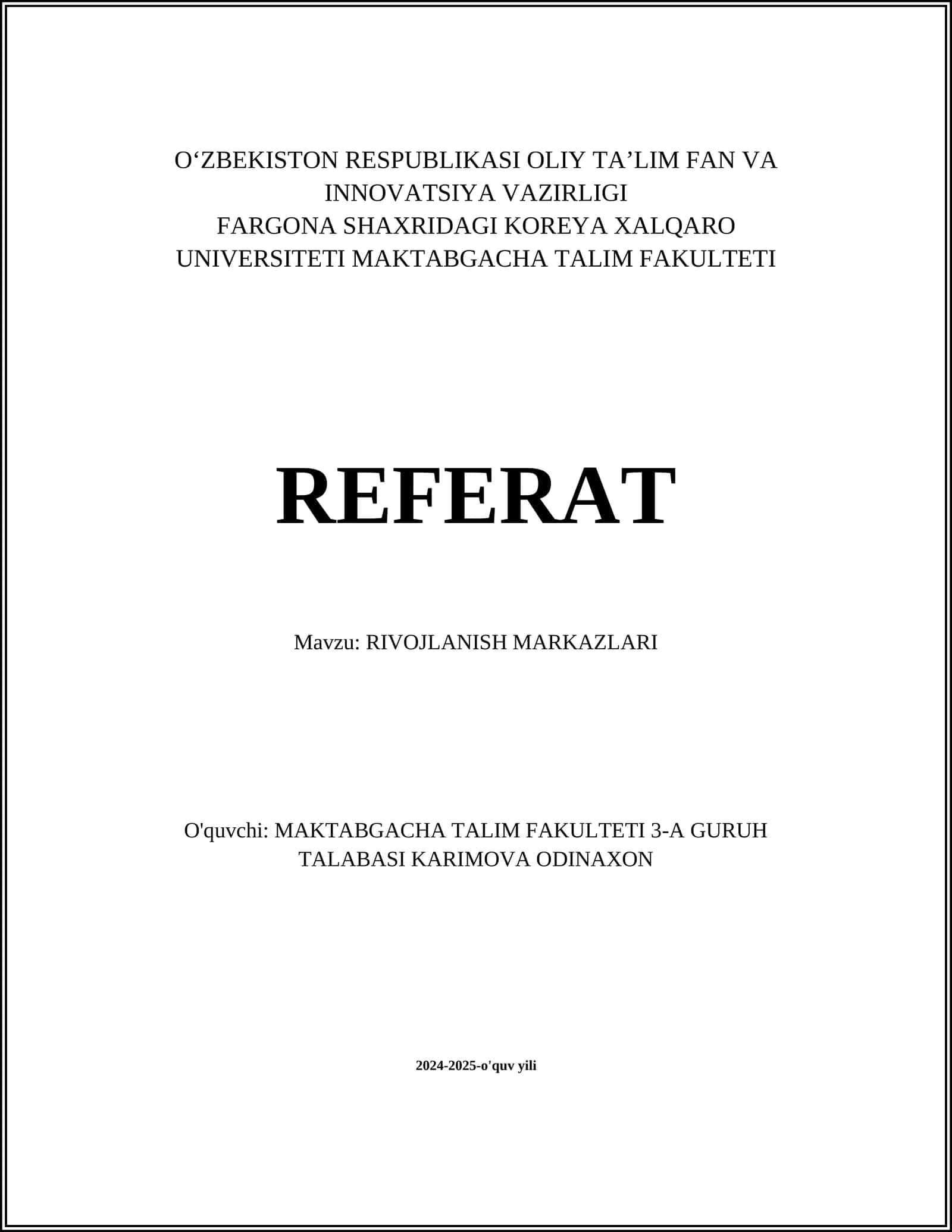Rivojlanish strategiyalari