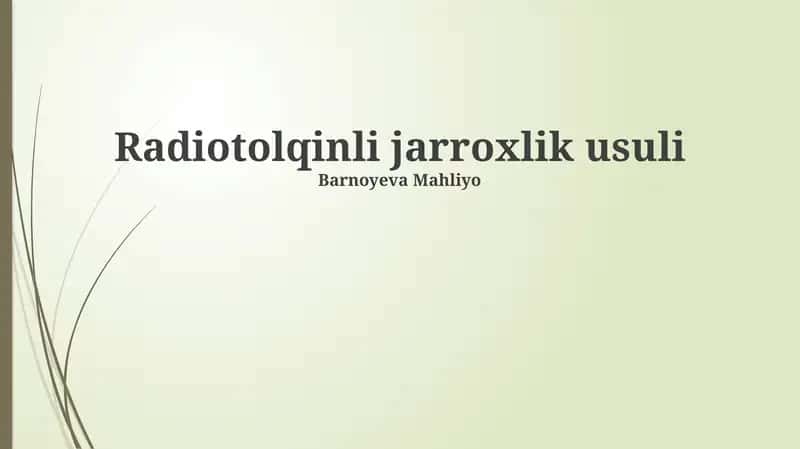 Radio to'lqinli jarroxlik usuli