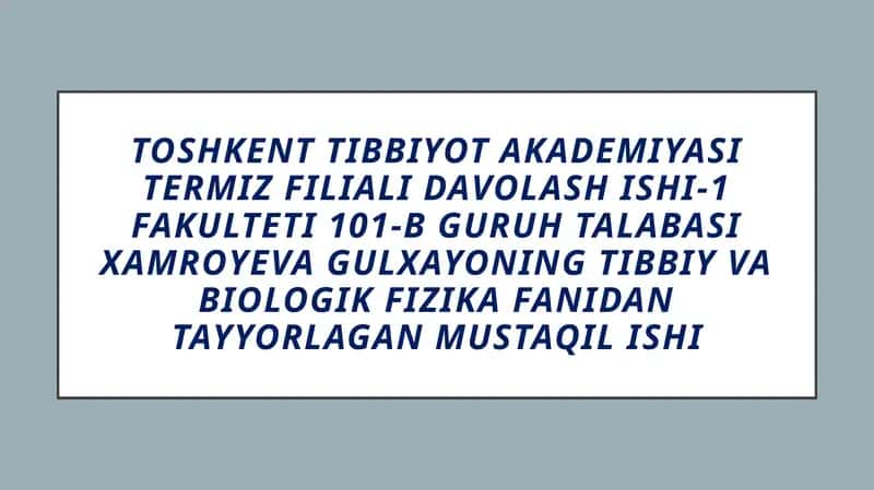 Bionika asoslari va uni inson hayotidagi o’rni