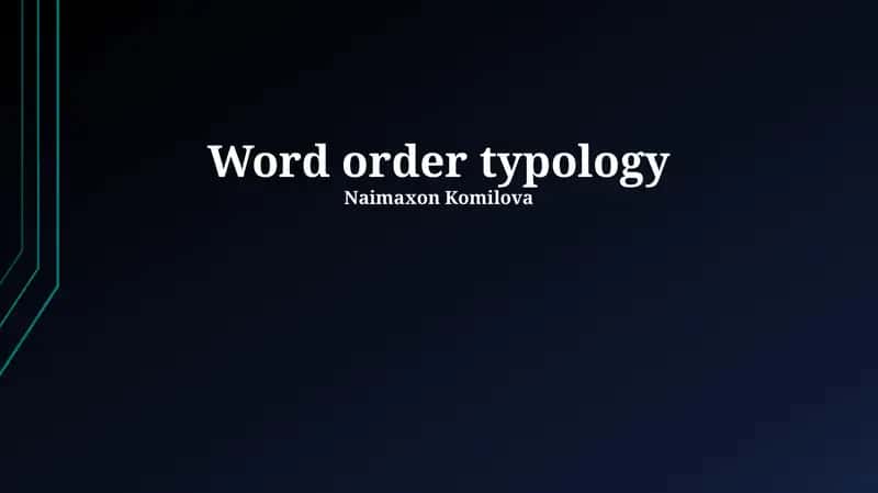 Word order typology