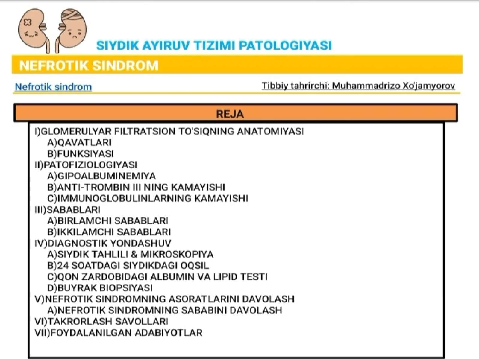 Siydik ayirish patologiyasi