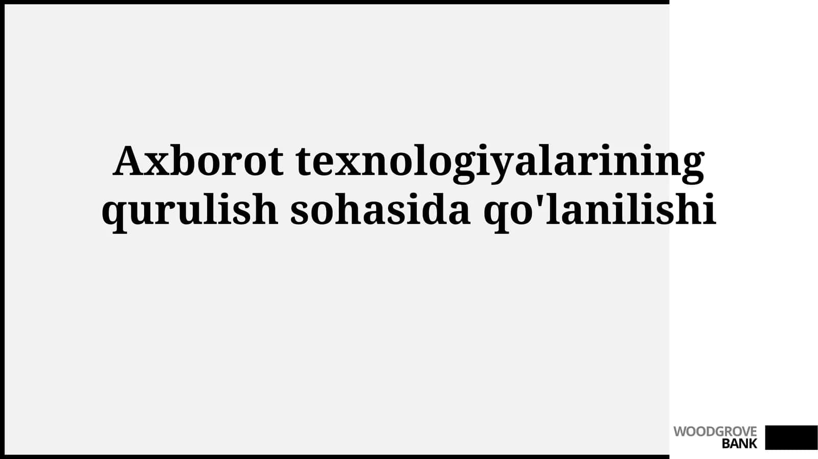 Qurilish materiallarini boshqarish
