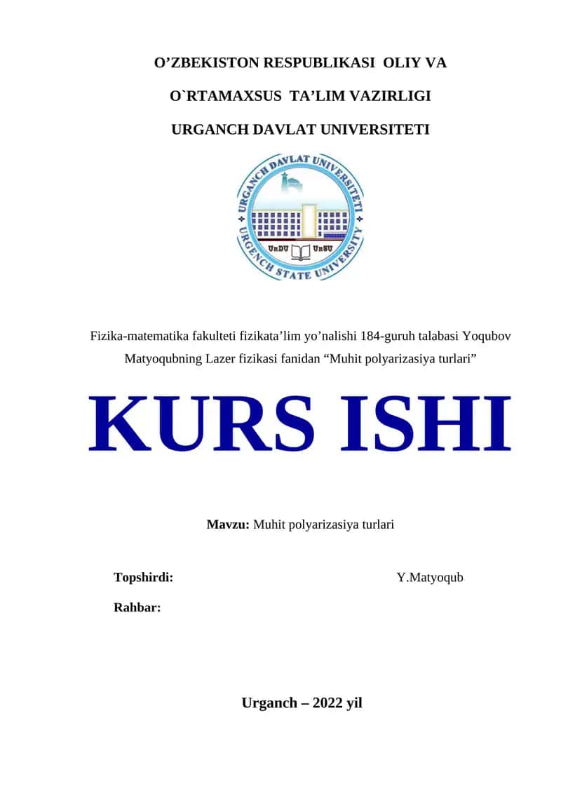 Muhit polyarizasiya turlari